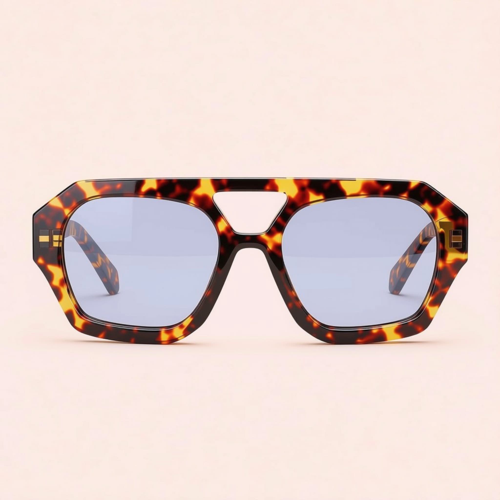 Sunglass Model cala oversize geometrical frontal view variant leopard blue