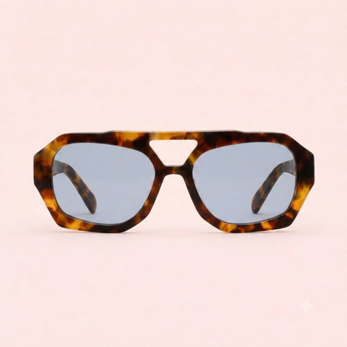 Sunglass Model cala oversize geometrical frontal view variant amber blue